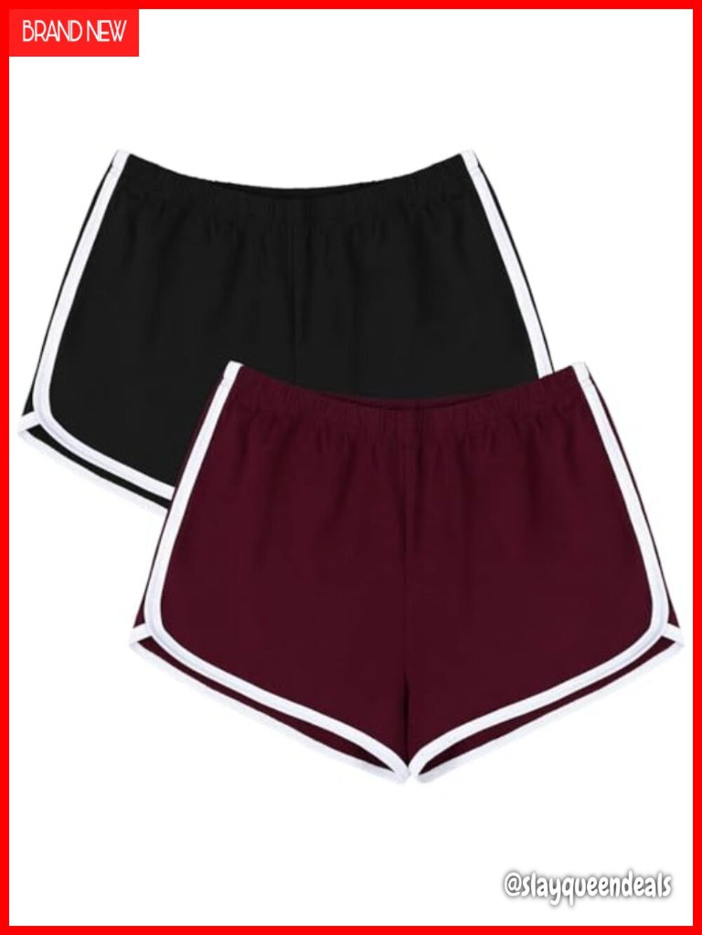 Women's Cotton Spandex Athletic Shorts 2-Pack Yoga Running Gym